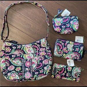 Vera Bradley PETAL PAISLEY Crossbody Bag/ Turnlock Wallet/ Cosmetic/ Sunglasses